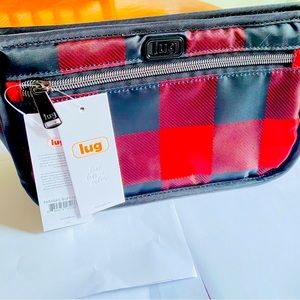NWT: LUG PARASAIL COSMETIC CASE- BUFFALO CHK RED: OR PENS/MARKERS/CRAYONS